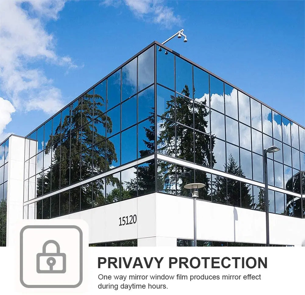 Window Privacy Film One Way Daytime Mirror Tint UV Heat Control Vinyl Stickers Sun Block Glass Paper Door Covering Reflective