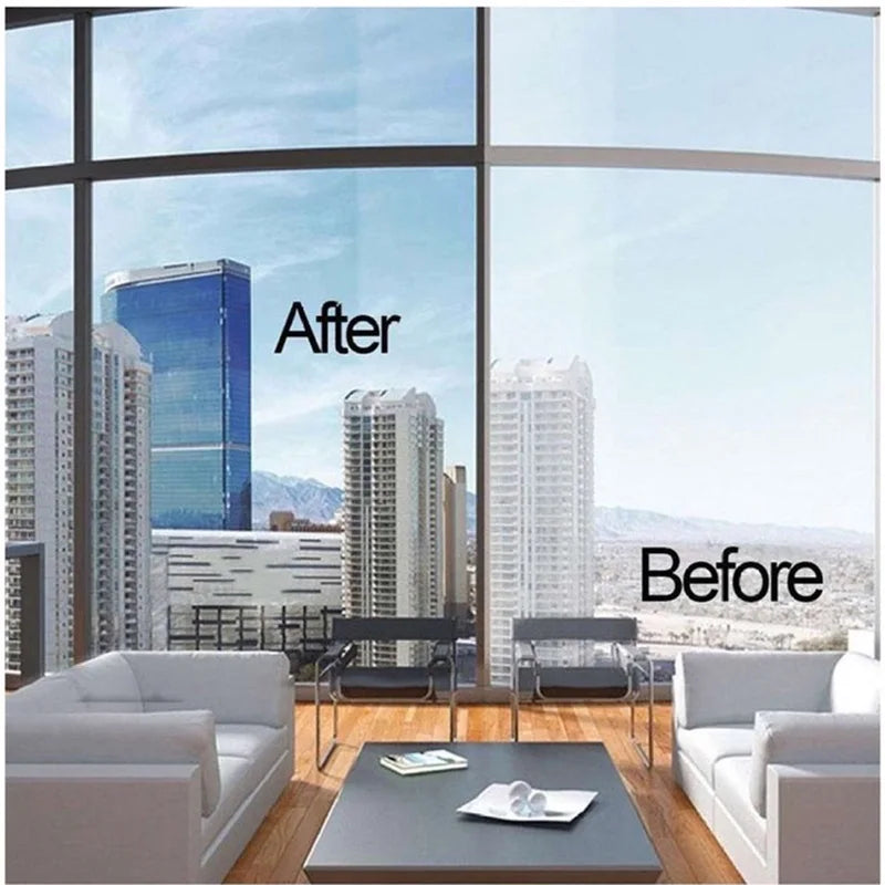 One Way Window Privacy Film for Home Mirror Vinyl Roll Heat Control Anti UV Static Cling Stained Glass Sliding Door Coverings