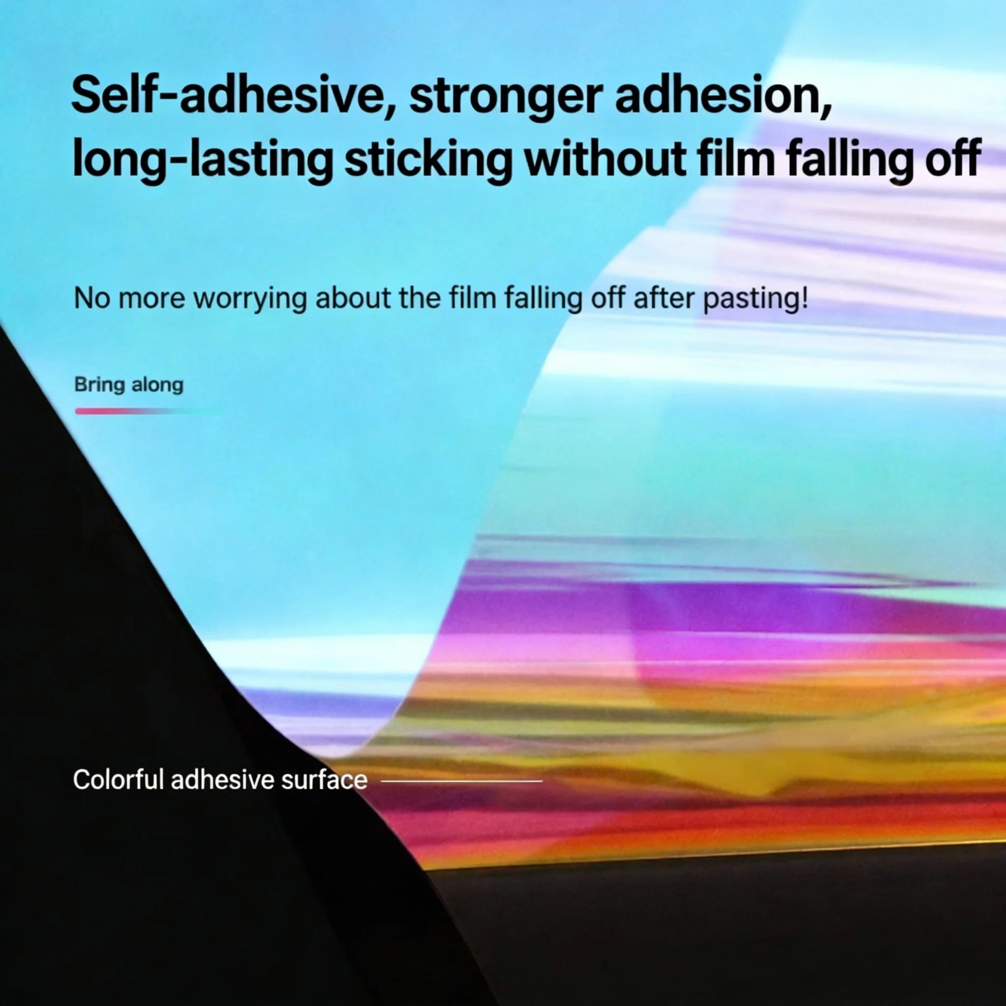 Holographic Film Iridescent Rainbow Vinyl Transparent Colorful Sticker for DIY Crafts Photography Decoration Cellphone Case