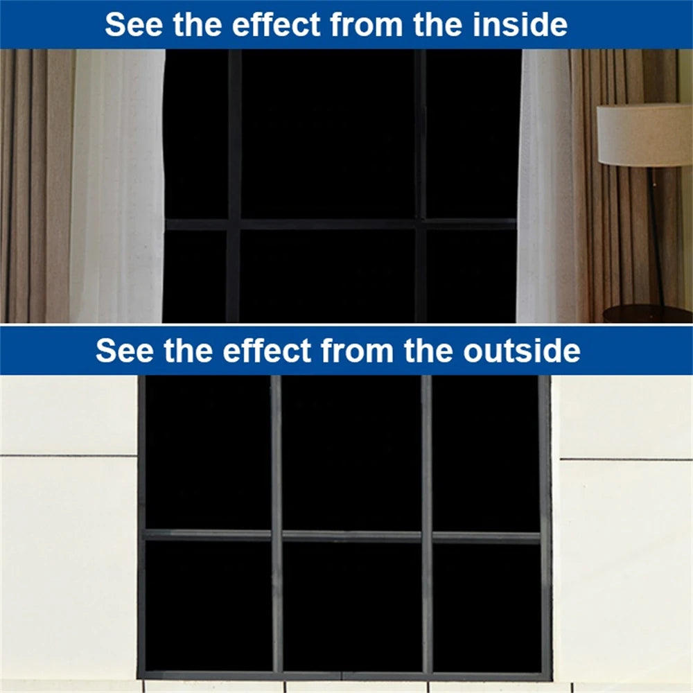 100% Blackout Window Film Privacy UV Sun Protection Black Out Self Adhesive Glass Vinyl for Home Heat Insulation Window Tint