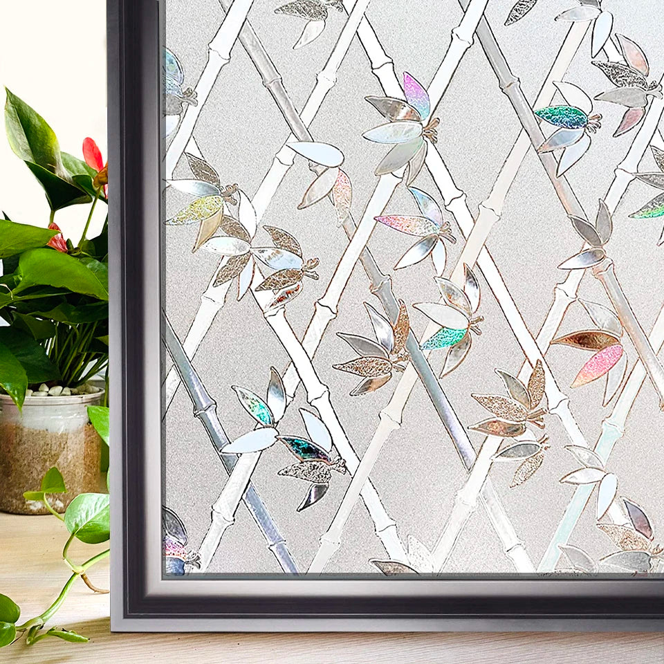 Window Privacy Film Rainbow Static Clings Heat Control Window Insulation Sun UV Protection Glass Vinyl Film for Home