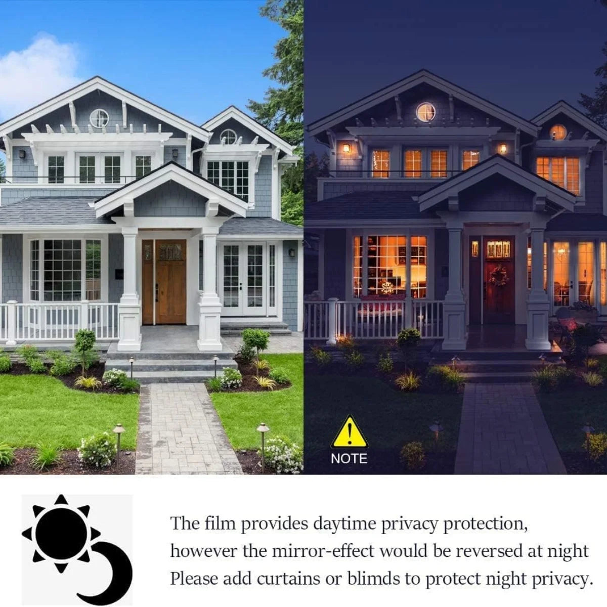 One Way Window Film Window Tint Daytime Pirivacy Mirror Glass Screen Stickers Self-Adhesive Sun Blocking Heat Control Anti Uv