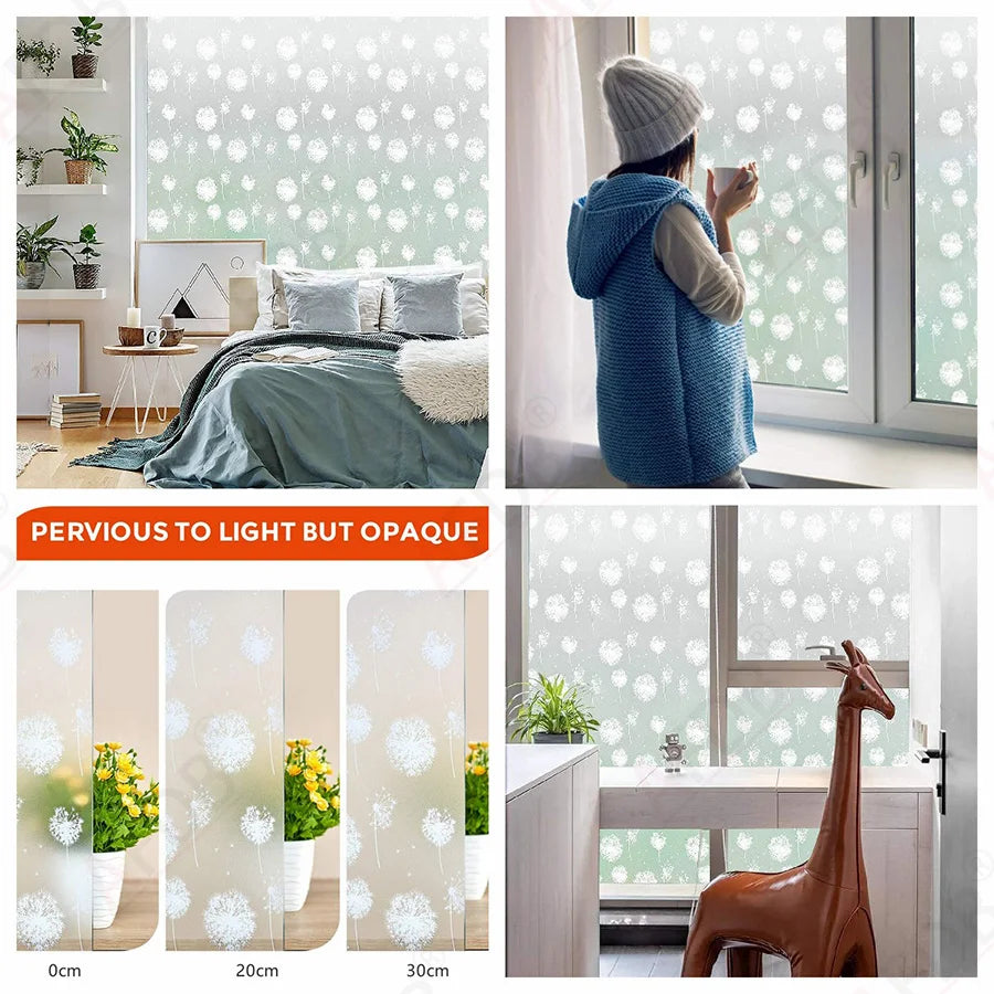 3D Rainbow Window Film Privacy Decorative Stickers Heat Control for Glass Self-Adhesive Film Removable Glass Vinyl Anti UV Home