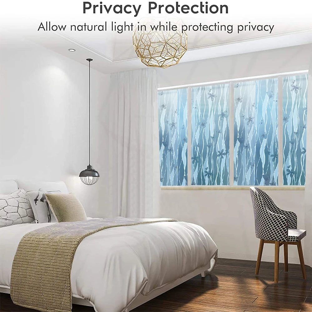 3D Matte Window Film Privacy Self Adhesive Frosted Vinyl Glass Film Stained Window Sticker Decorative Window Clings for Home