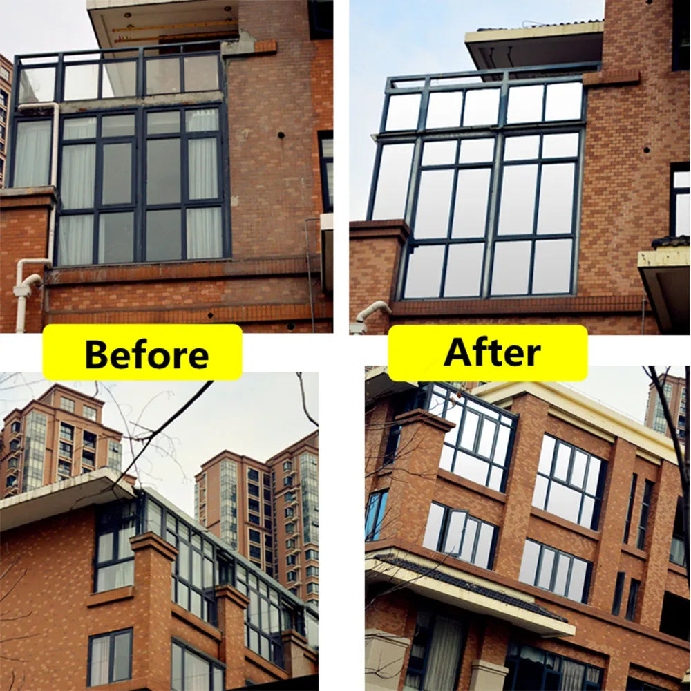 Mirror Sunscreen Window Tint Sun Blocking Heat Blocking Cling for Home Office Silver Vinyl Roll Stickers Solar Window Films