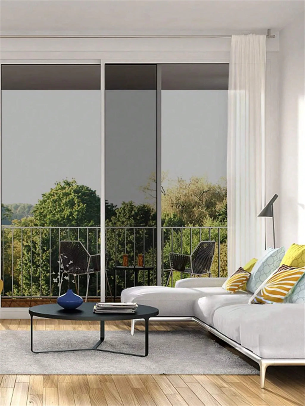 Self-Adhesive Heat Control Window Film UV Blocking Privacy Anti-Glare for Home Office Car Glass Door Easy Install Reusable