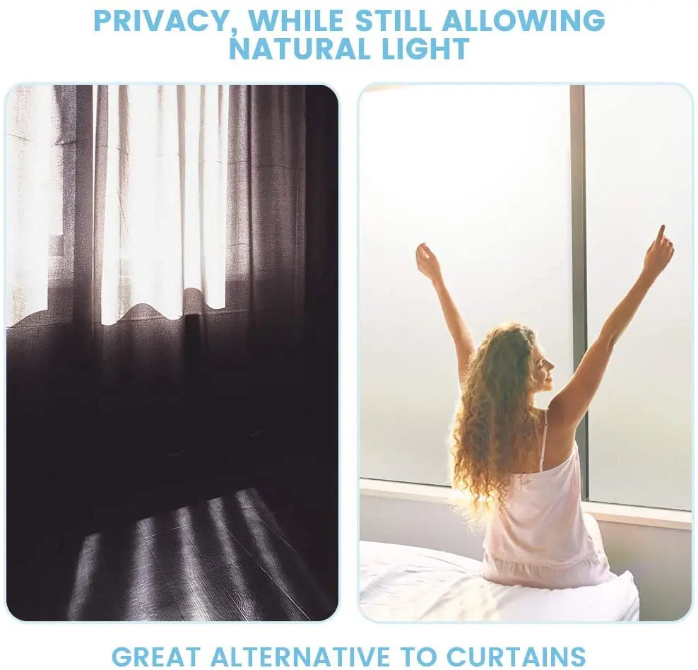 Pure Frosted Window Film Privacy Sun Blocking Self Adhesive Window Covering Opaque Vinyl Matte Glass Film for Bathroom Office