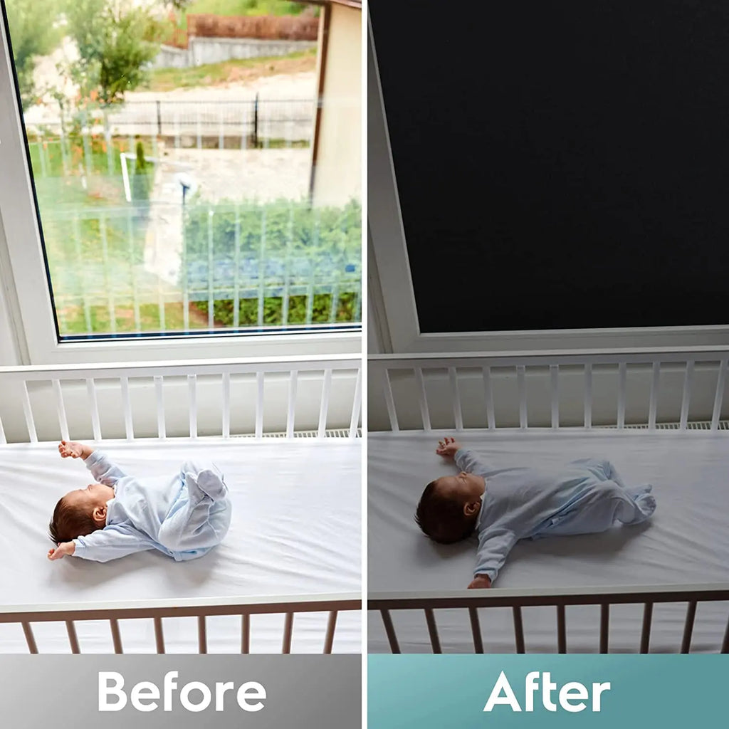 Matte Blackout Window Film Privacy Removable Self Adhesive Static Cling Stickers for Light Blocking and Day Sleeping Frosted