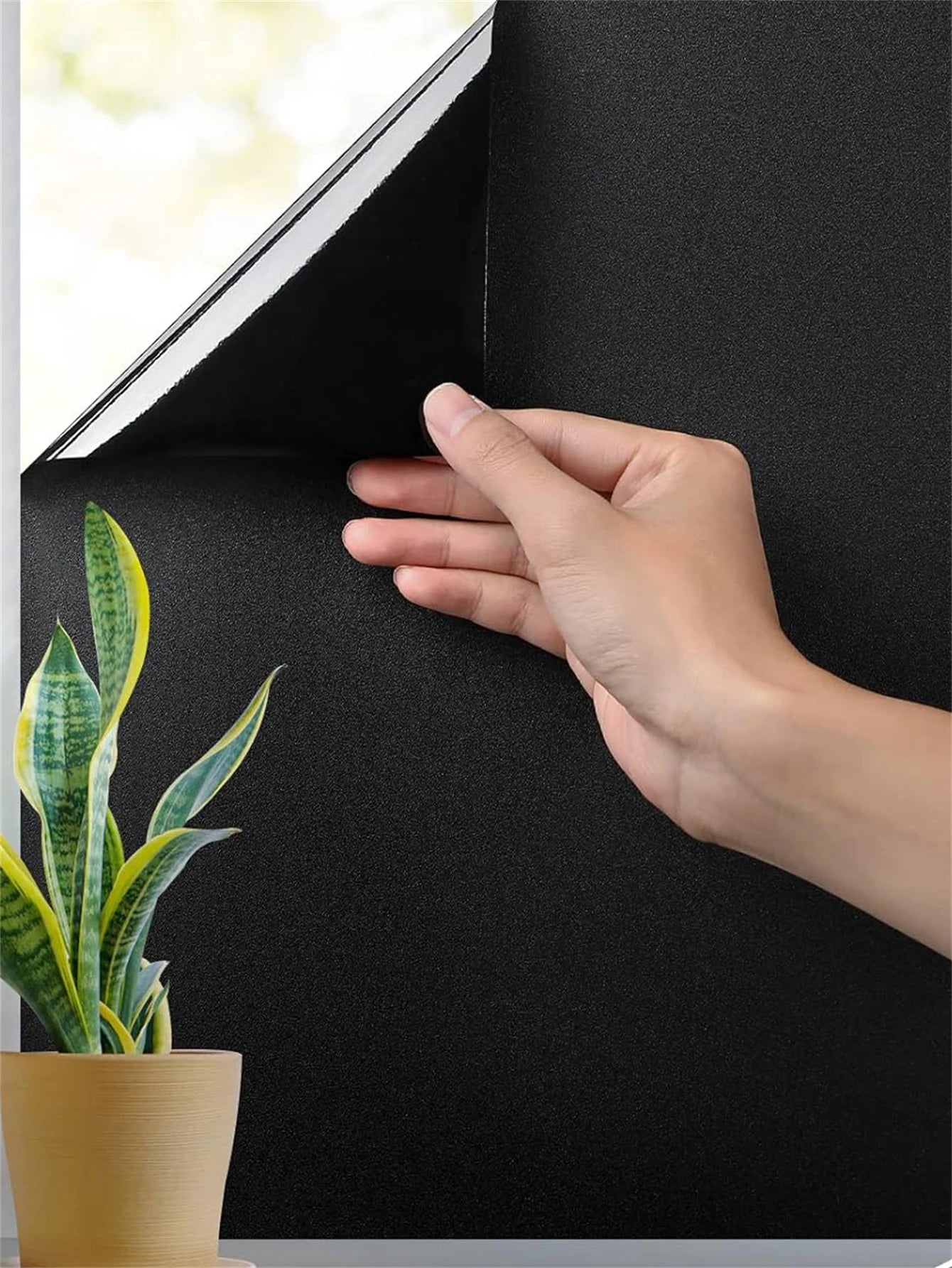 Blackout Window Film, Sun Blocking Window Privacy Cover for Glass, Removable Opaque Room Darkening Dark Black Out Window Sticke