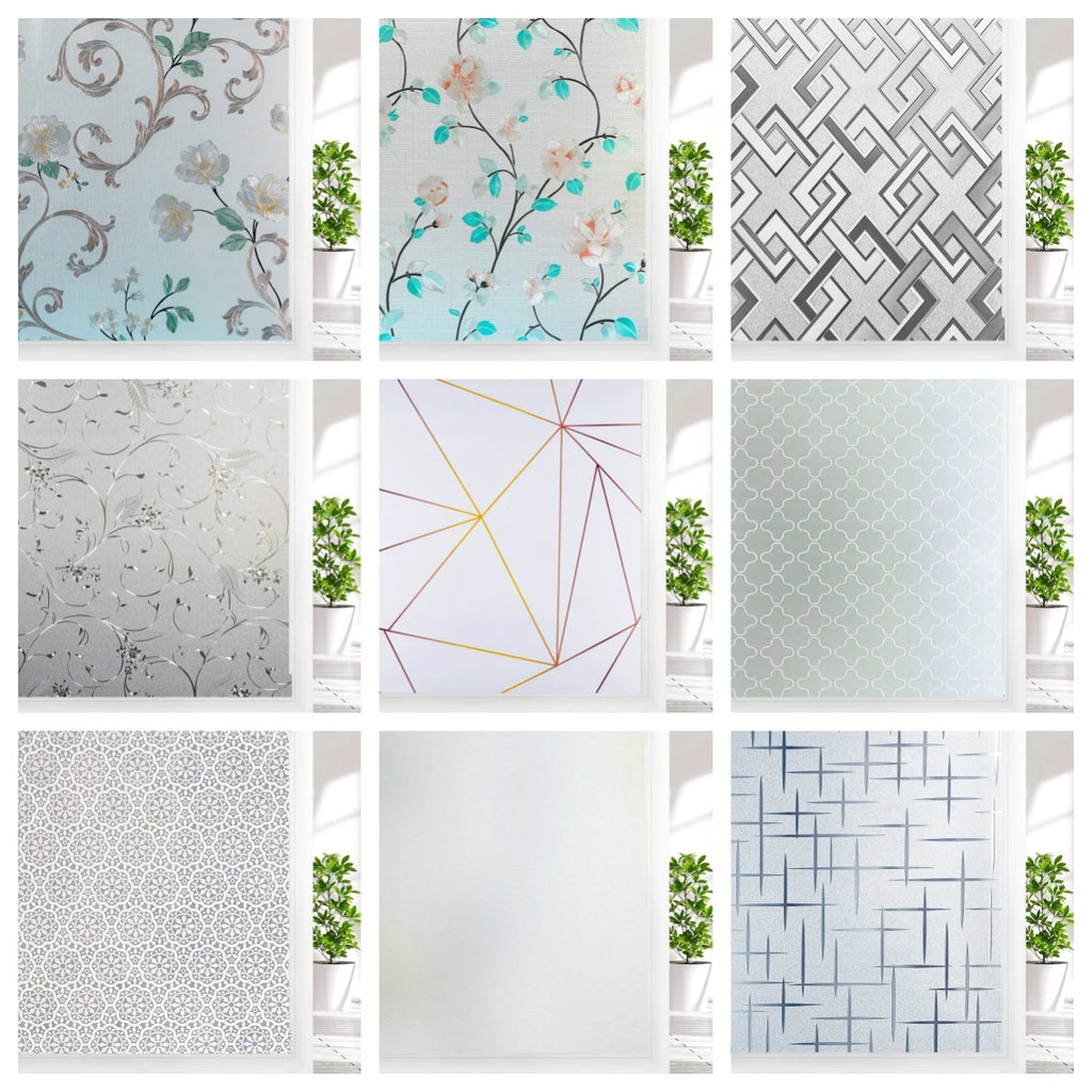 Frosted Window Privacy Film Heat Insulation Static Cling Non Adhesive Film for Home Stained Glass Vinyl Window Stickers