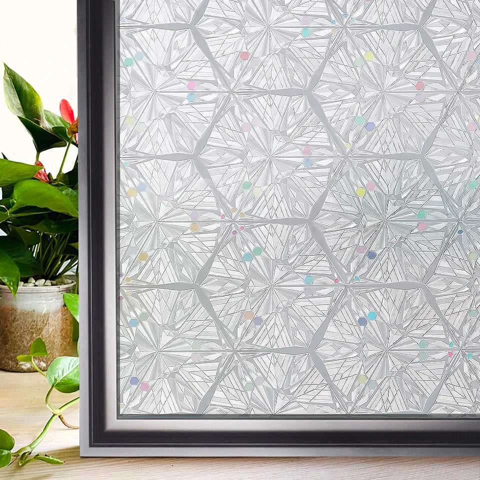 Window Privacy Film Rainbow Static Clings Heat Control Window Insulation Sun UV Protection Glass Vinyl Film for Home