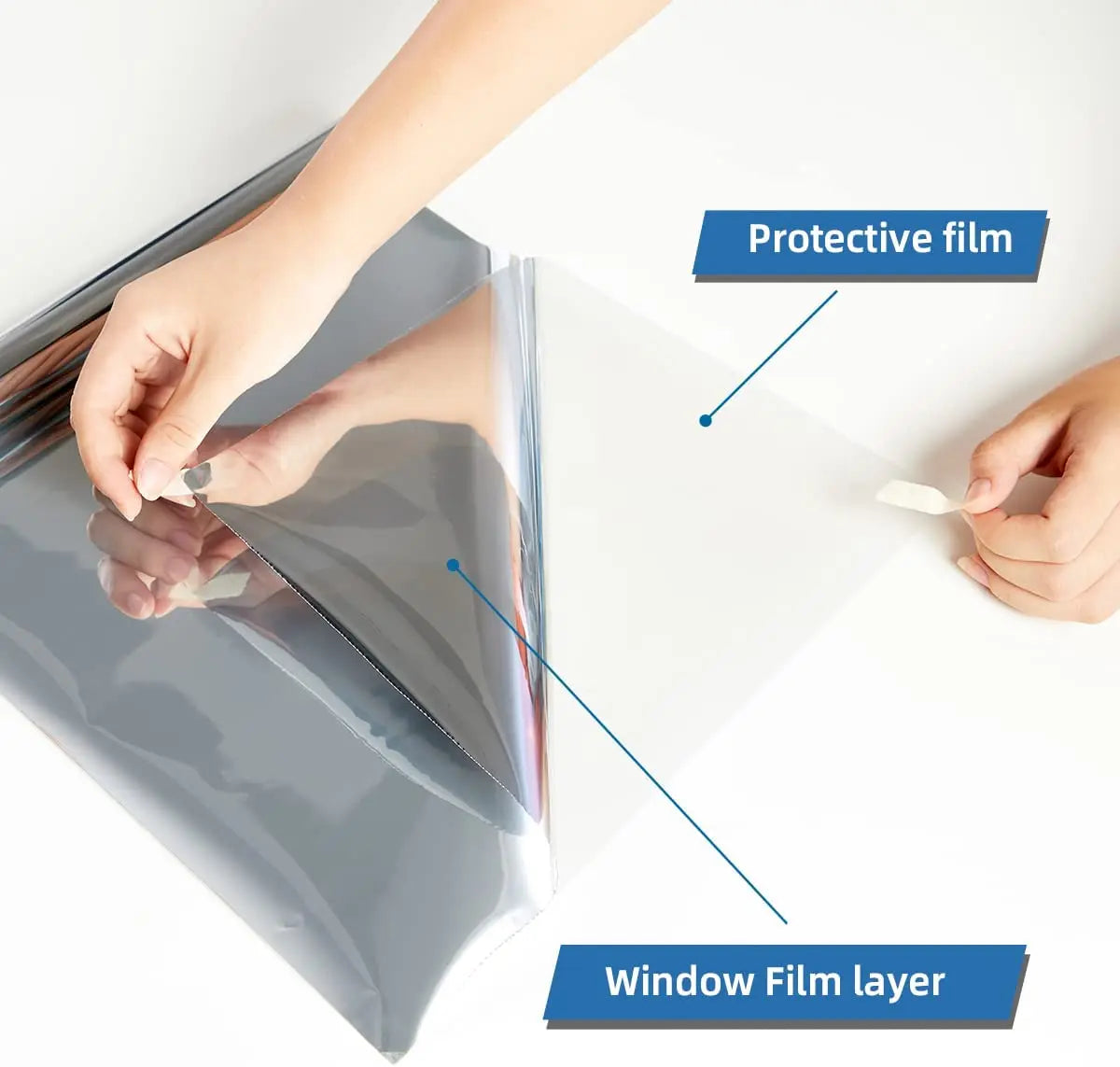Heat Control Window Film Sun Blocking Window Tint Blackout UV Protection One-Way Privacy Mirror Reflective Film Explosion-Proof