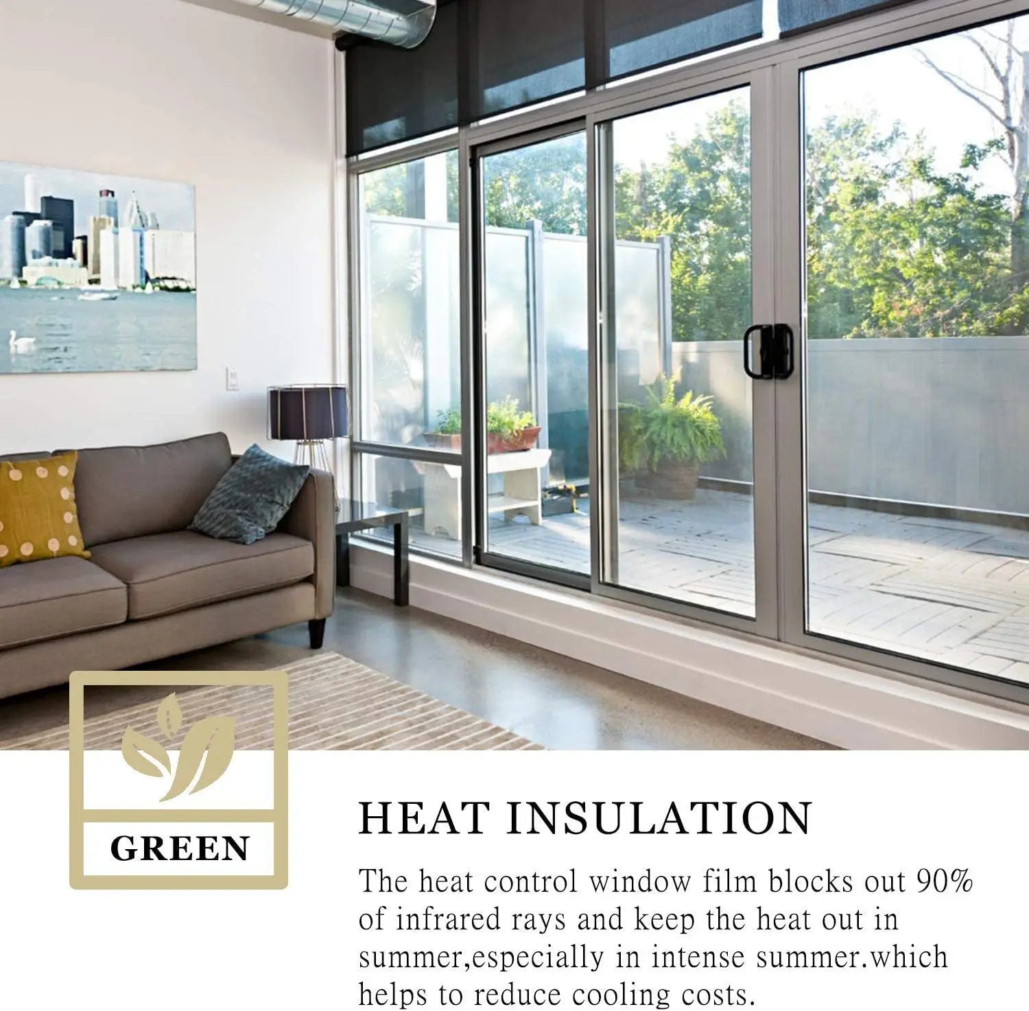 2M One Way Mirror Window Film Reflective Self-adhesive Glass Film Vinyl Anti UV Heat Control Sun Blocker Tinted Window Stickers