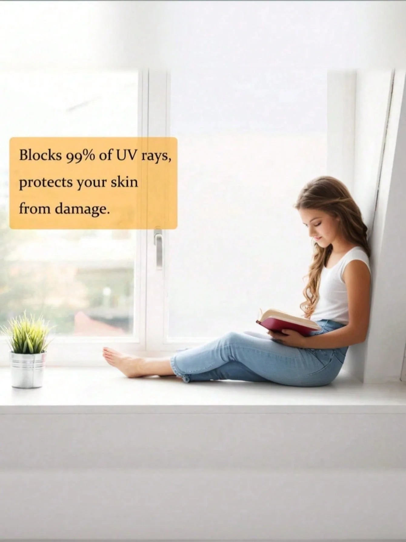 Pure White 100% Privacy Car Sunroof Film Self-Adhesive Sunroof Window Tint UV Block Heat Control Shatterproof