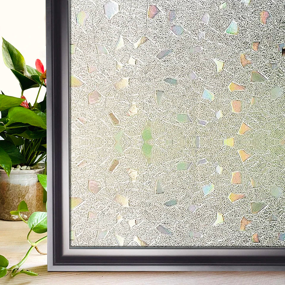 Window Privacy Film Rainbow Static Clings Heat Control Window Insulation Sun UV Protection Glass Vinyl Film for Home