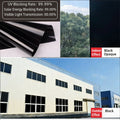 100% Blackout Window Film Total Darkness Privacy Black Window Tint Heat Insulation for Bedroom Nursery Home Theater
