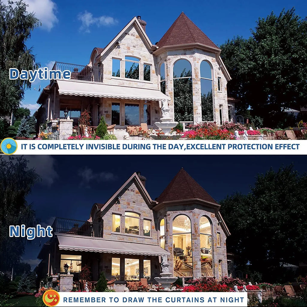 Heat Control Window Film Sun Blocking Window Tint Blackout UV Protection One-Way Privacy Mirror Reflective Film Explosion-Proof