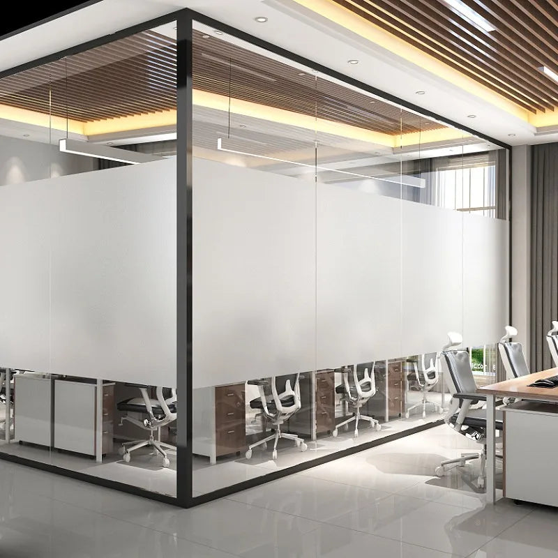 Frosted Privacy Window Film for Bathroom & Office, Opaque Static Cling Cover, Light Diffusing Sticker for Glass Door