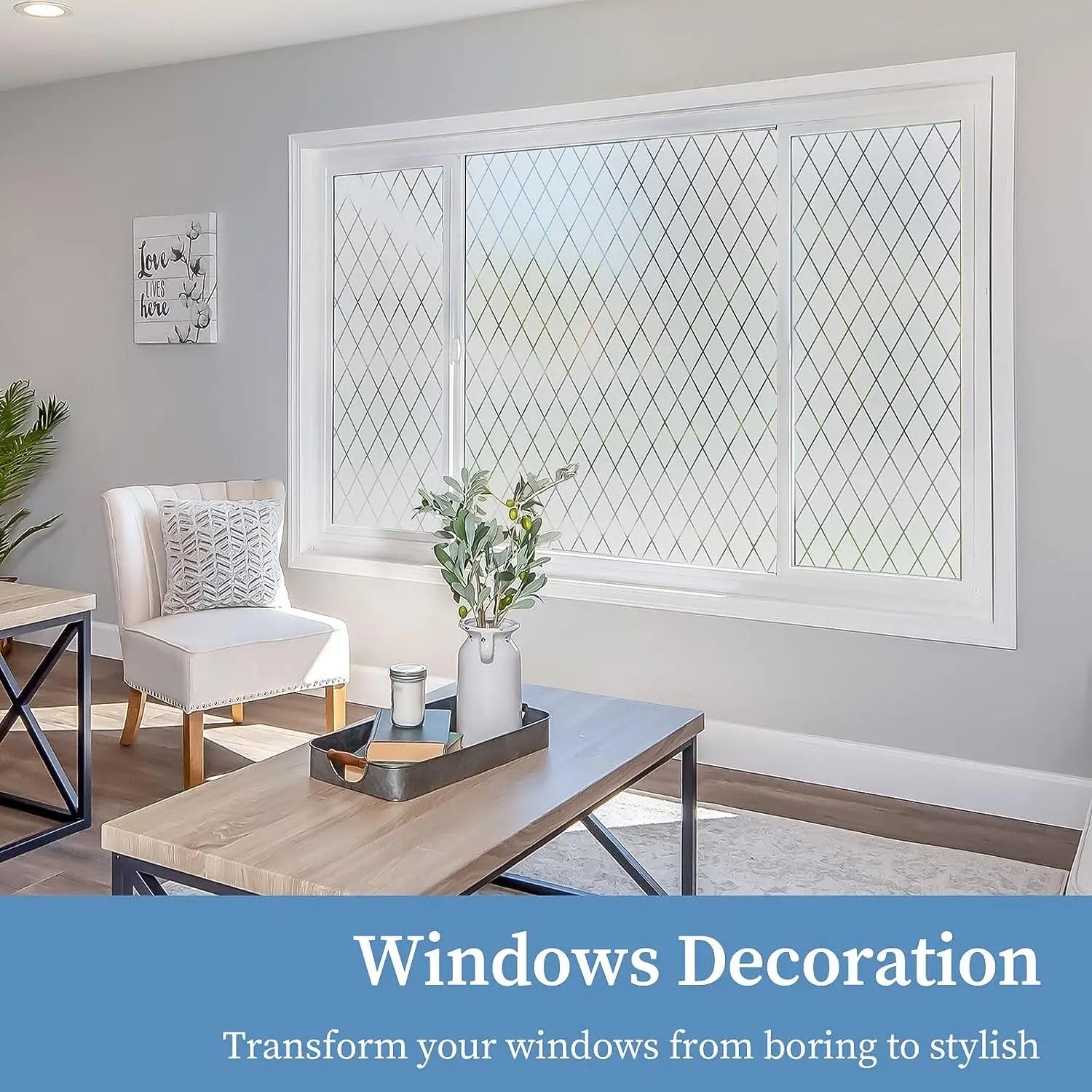 Frosted Window Privacy Film Opaque Static Cling Adhesive VInyl for Home Heat Control UV Protection Window Stickers Decoration