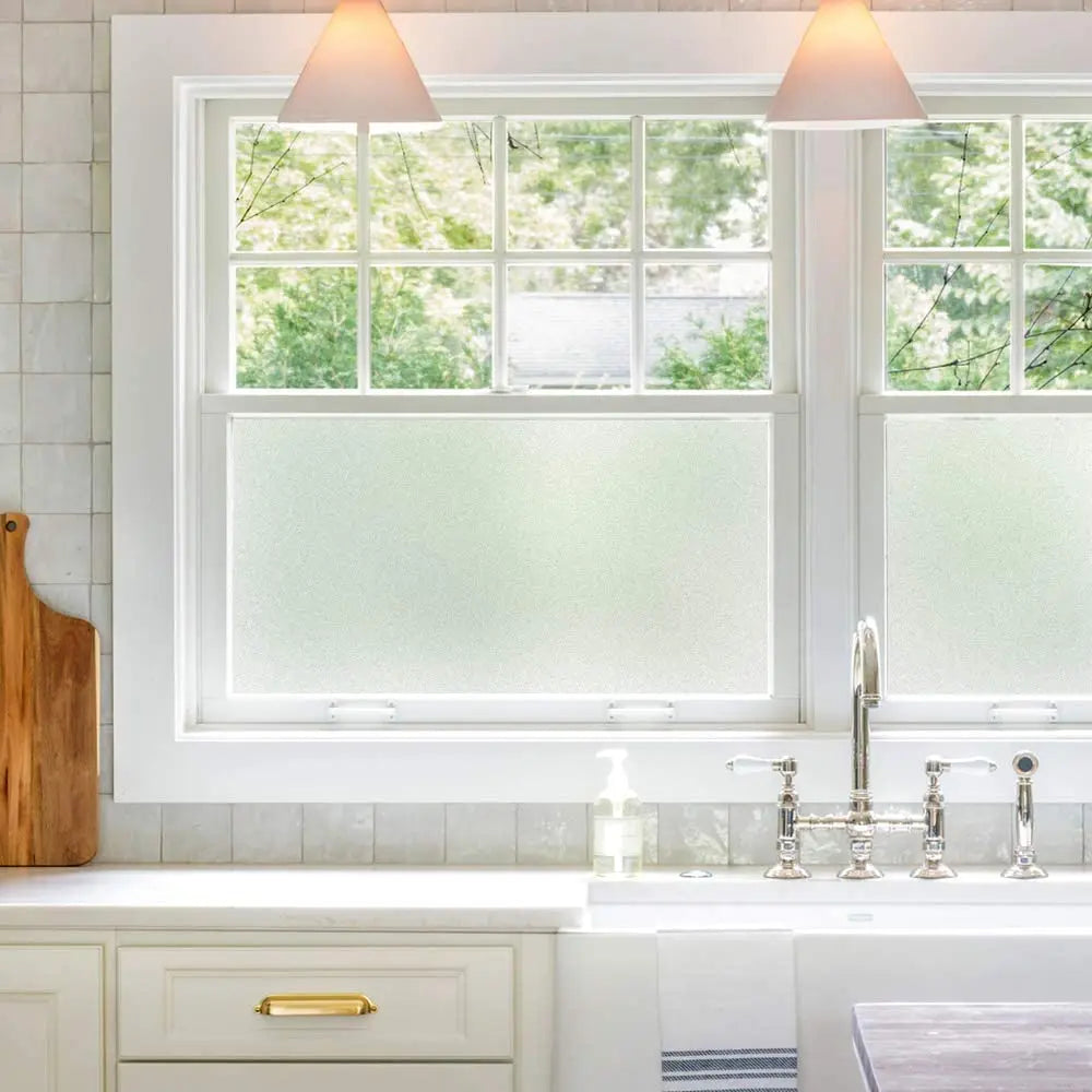 Matte White Window Film Privacy Frosted Heat Control Glass Covering for Home Opaque Self Adhesive Door Sticker for Bathroom