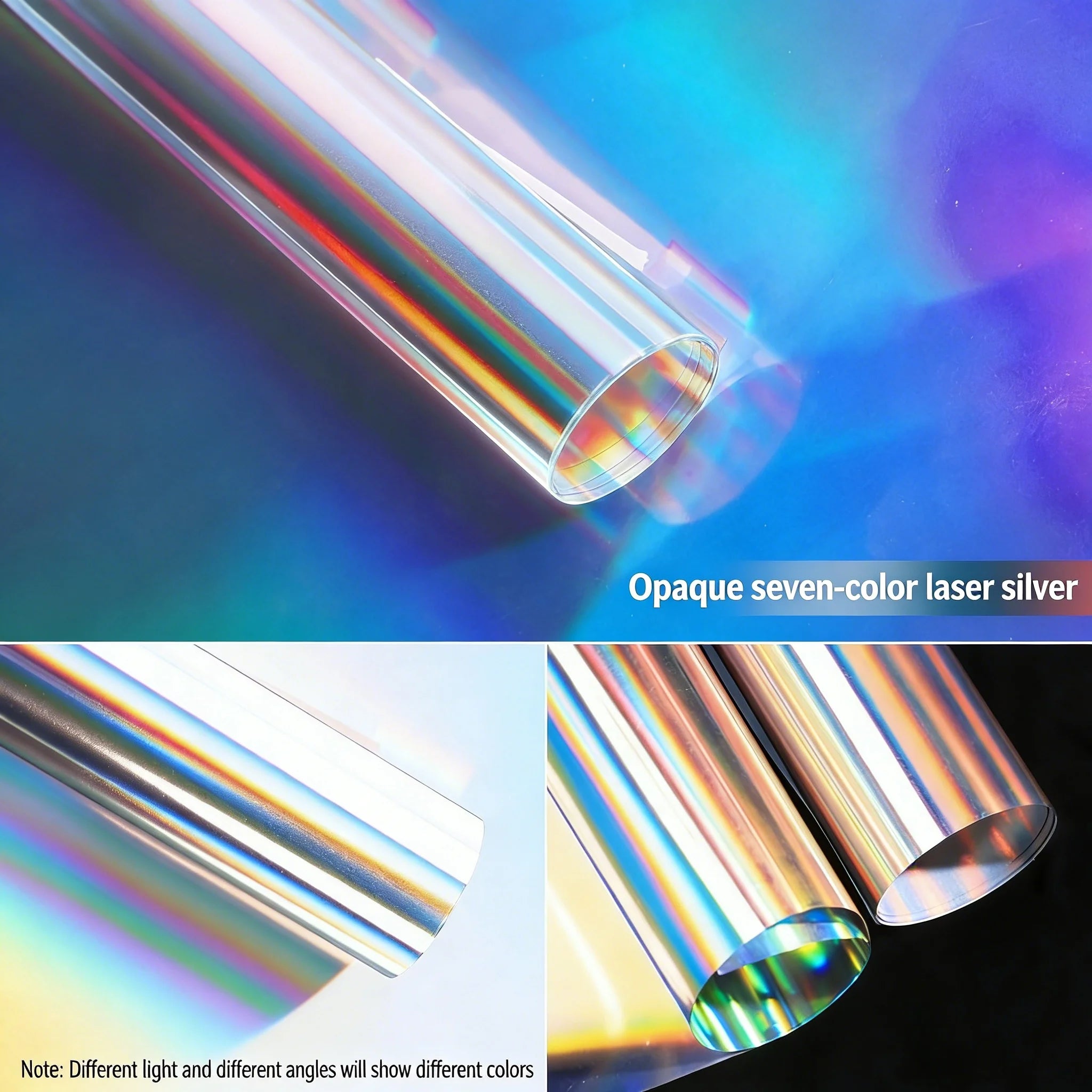 Holographic Film Iridescent Rainbow Vinyl Transparent Colorful Sticker for DIY Crafts Photography Decoration Cellphone Case