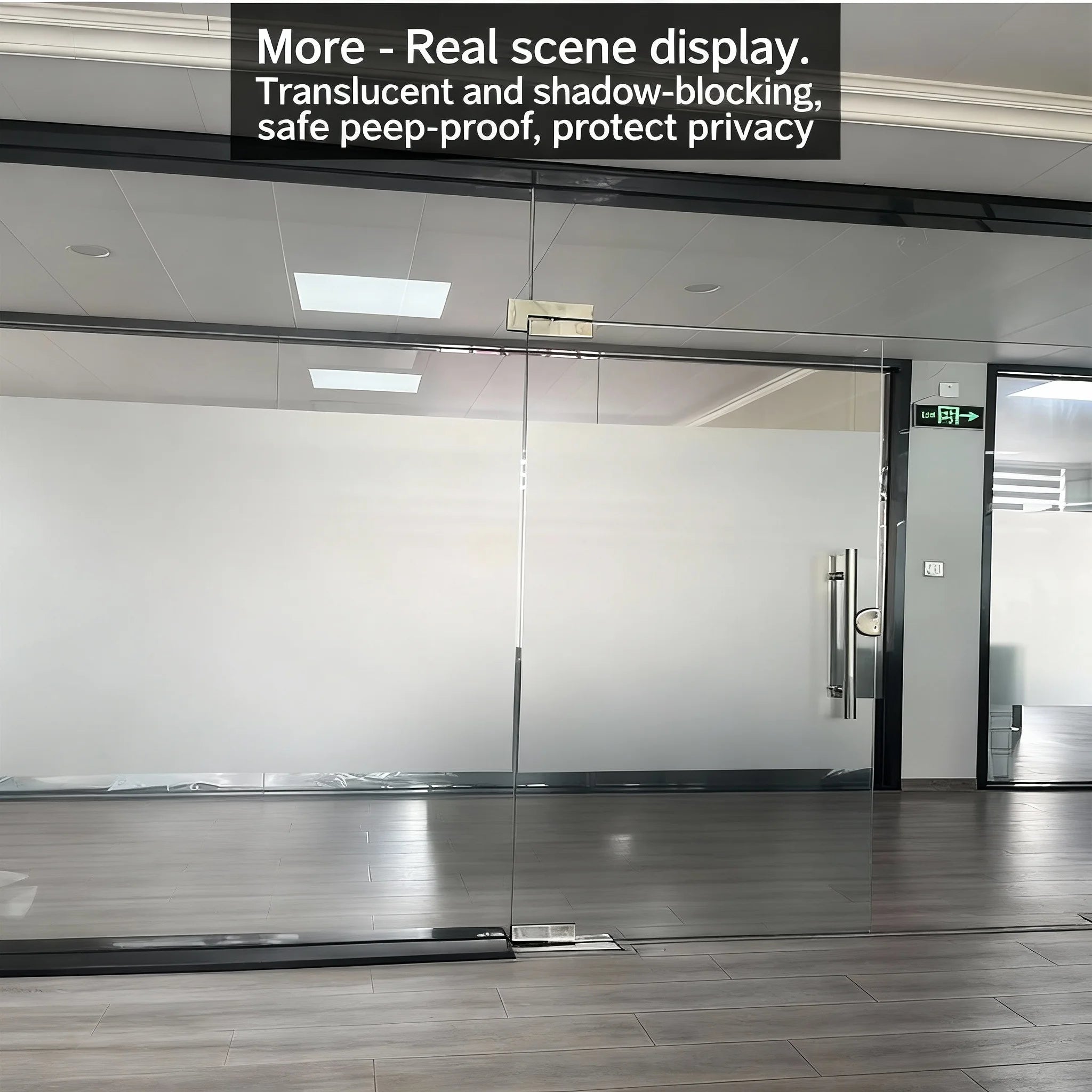 Frosted Privacy Window Film for Bathroom & Office, Opaque Static Cling Cover, Light Diffusing Sticker for Glass Door