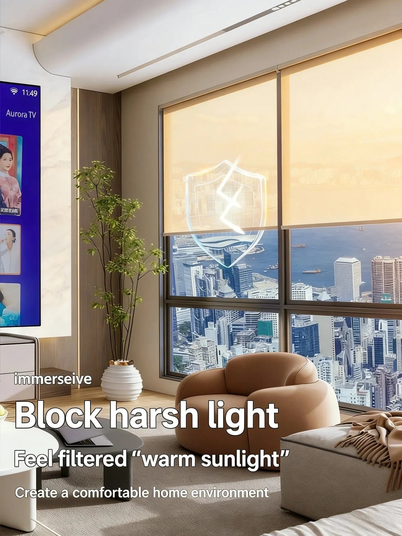 Window Sun Heat Blocking Film UV Protection Anti Glare Thermal Insulation for Home Balcony Glass Door Sunlight Control