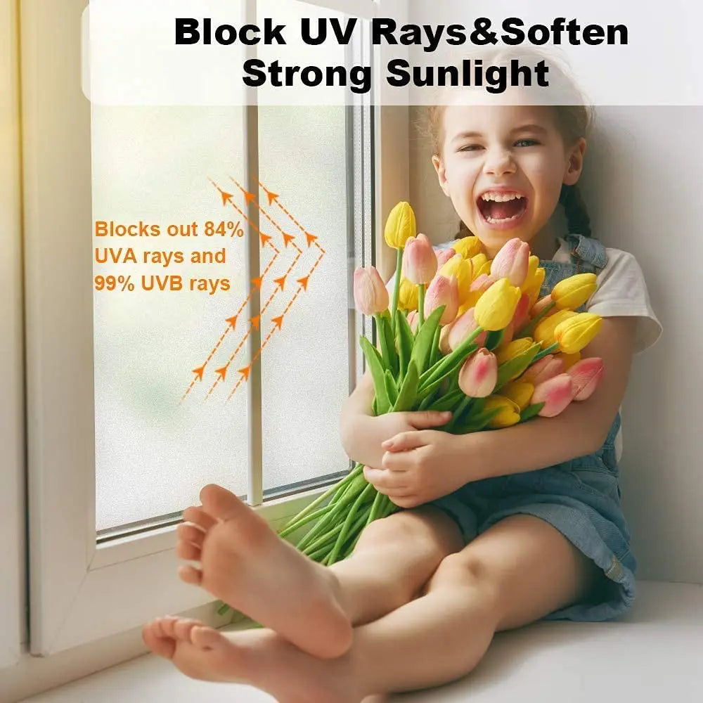 Matte Pure Window Privacy Film Frosted Glass Opaque Sun Blocking Covering Self-Adhesive Vinyl Decals for Bathroom Decoration