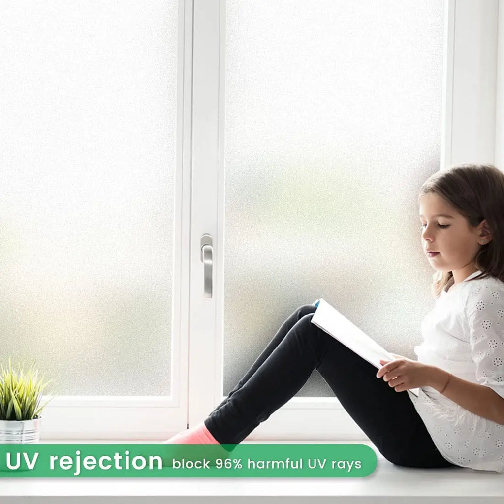 Matte White Window Film Privacy Frosted Heat Control Glass Covering for Home Opaque Self Adhesive Door Sticker for Bathroom