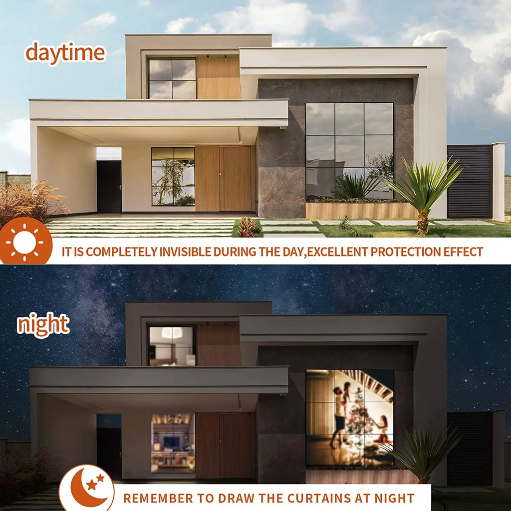 Heat Control Window Film Sun Blocking Window Tint Blackout UV Protection One-Way Privacy Mirror Reflective Film Explosion-Proof