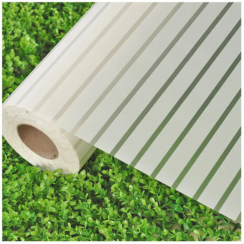 Width 30/45/60/90 cm Frosted Opaque Glass Window Film Privacy Glass Stickers Home Decor White Stripe Window Vinyl for Office
