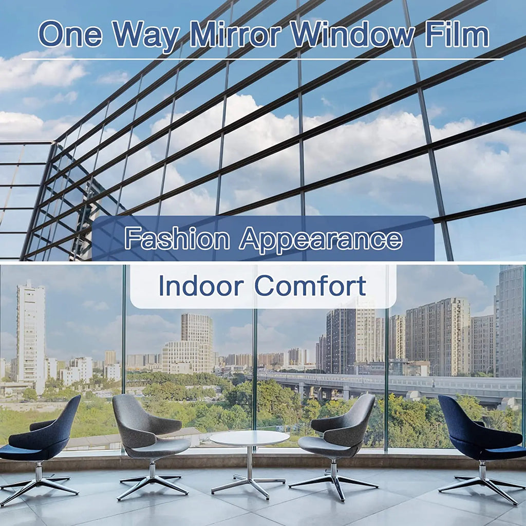 Heat Insulation Window Film One Way Mirror,Privacy Self-adhesive Glass Sticker for Home,Sun Protection Blocking Window Tint