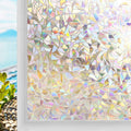 3D Mosaic Rainbow Window Film Privacy UV Protection Static Cling Adhesive Window Stickers for Home Removable Heat Insulation
