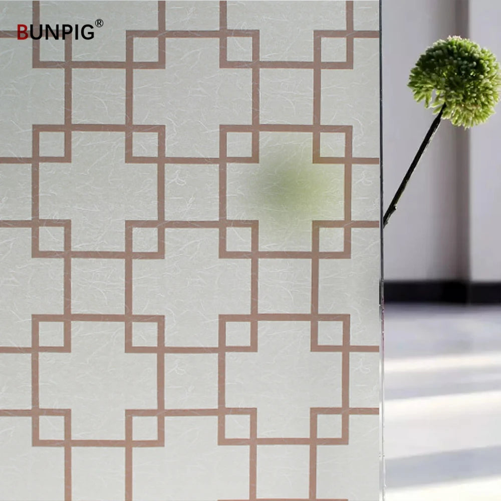 Privacy Window Film Sun Protection UV Blocking Self-adhesive Film for Home Frosted Opaque Stained Glass Sticker Heat Control