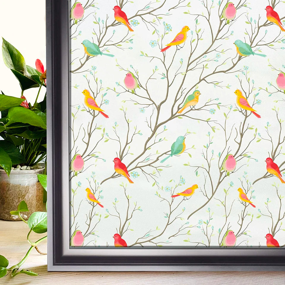 Window Privacy Film Rainbow Static Clings Heat Control Window Insulation Sun UV Protection Glass Vinyl Film for Home