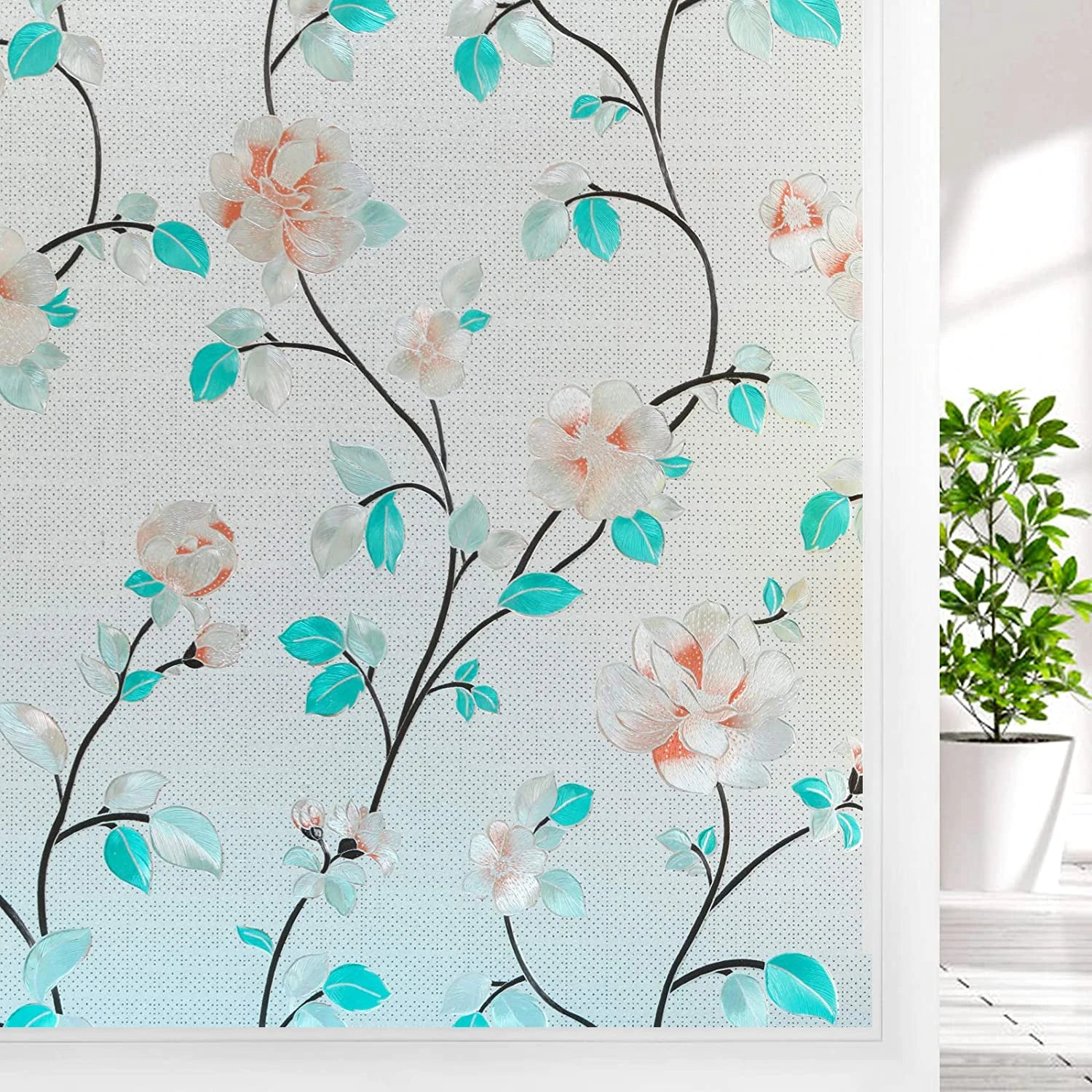 Frosted Window Privacy Film Heat Insulation Static Cling Non Adhesive Film for Home Stained Glass Vinyl Window Stickers