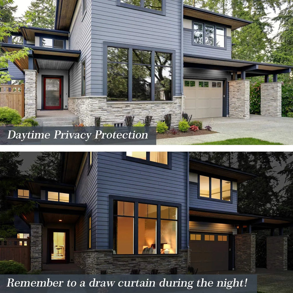 One Way Mirror Window Film Privacy Self-Adhesive Film Anti UV Heat Control Reflective Window Tint for Home Office Vinyl Silver