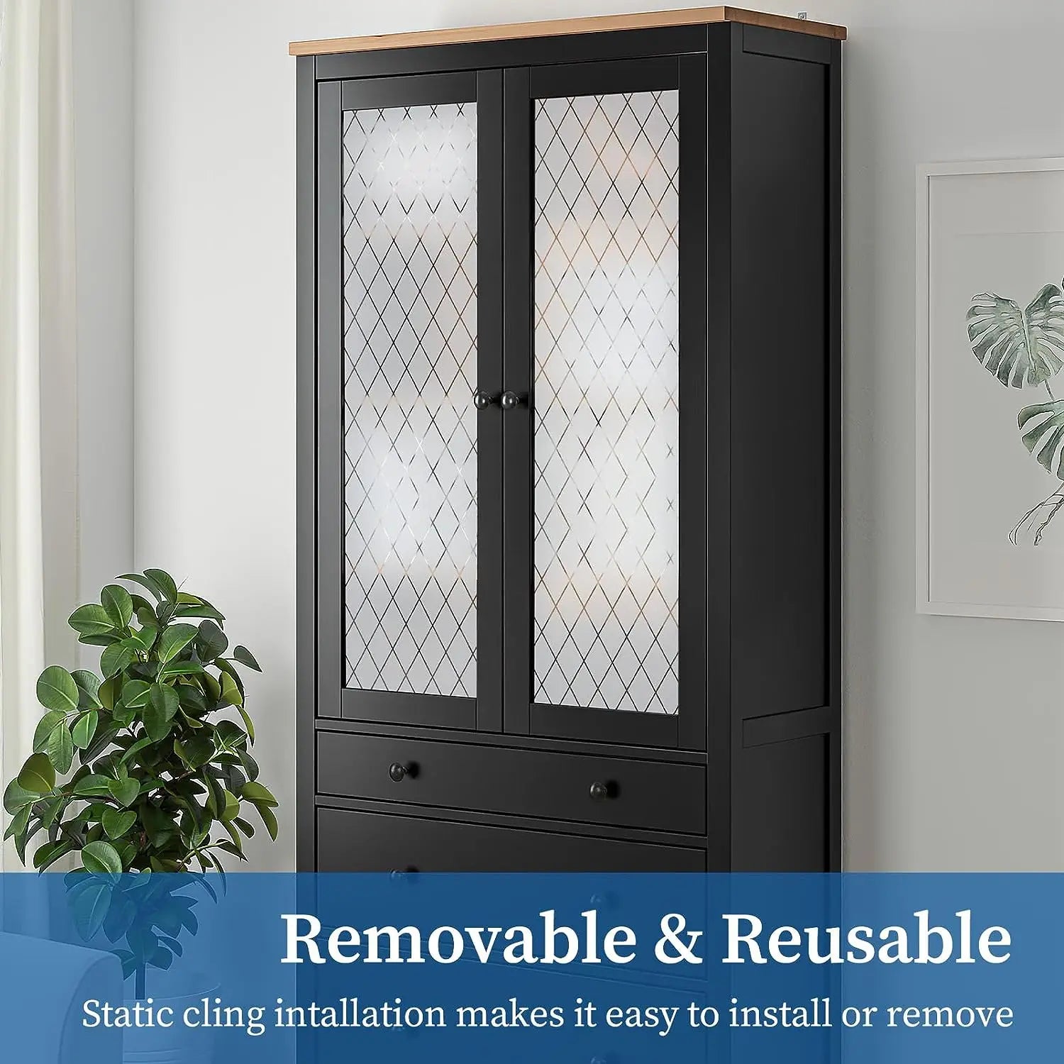 Frosted Window Privacy Film Opaque Static Cling Adhesive VInyl for Home Heat Control UV Protection Window Stickers Decoration