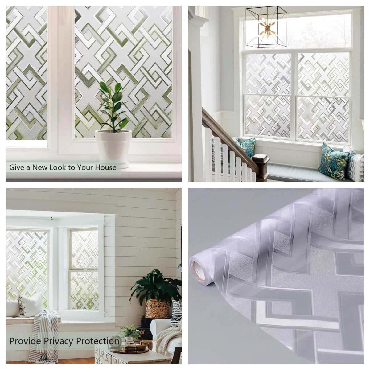 Frosted Window Privacy Film Heat Insulation Static Cling Non Adhesive Film for Home Stained Glass Vinyl Window Stickers