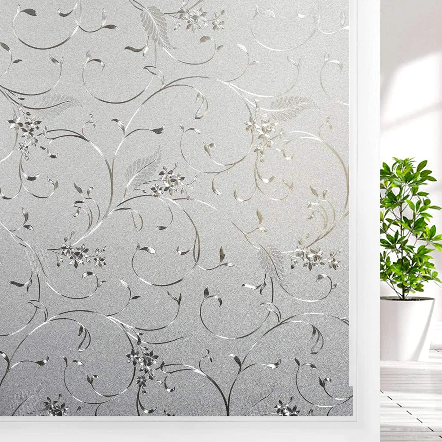 Frosted Window Privacy Film Heat Insulation Static Cling Non Adhesive Film for Home Stained Glass Vinyl Window Stickers