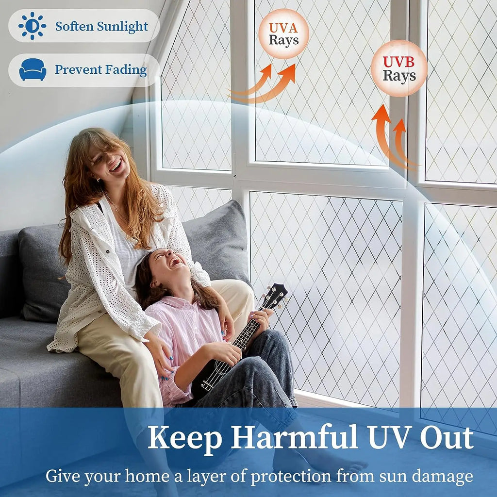 Frosted Window Privacy Film Opaque Static Cling Adhesive VInyl for Home Heat Control UV Protection Window Stickers Decoration