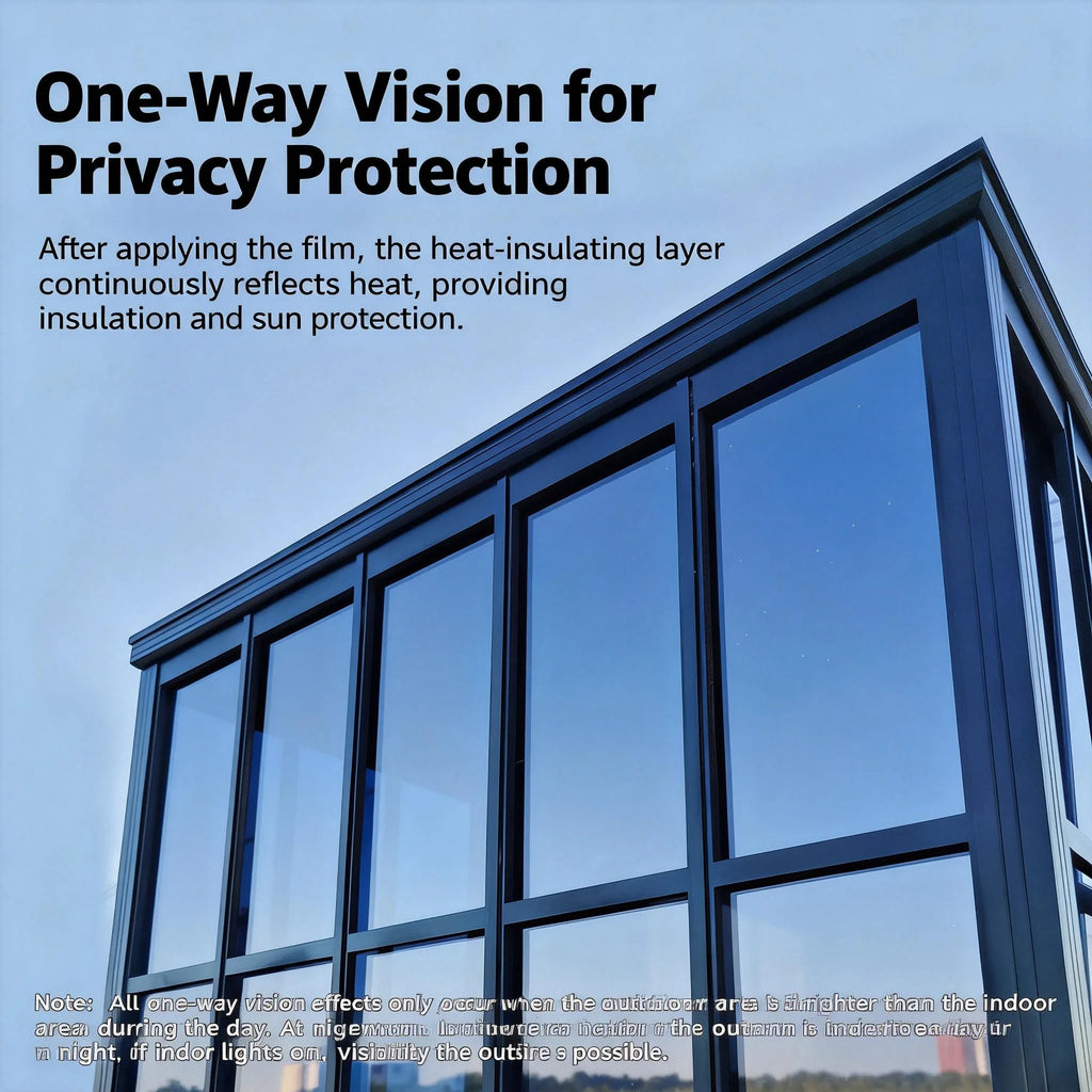One Way Mirror Window Film Sun Block Heat Control Reflective Privacy for Home Glass Door Anti Peeping UV Protection
