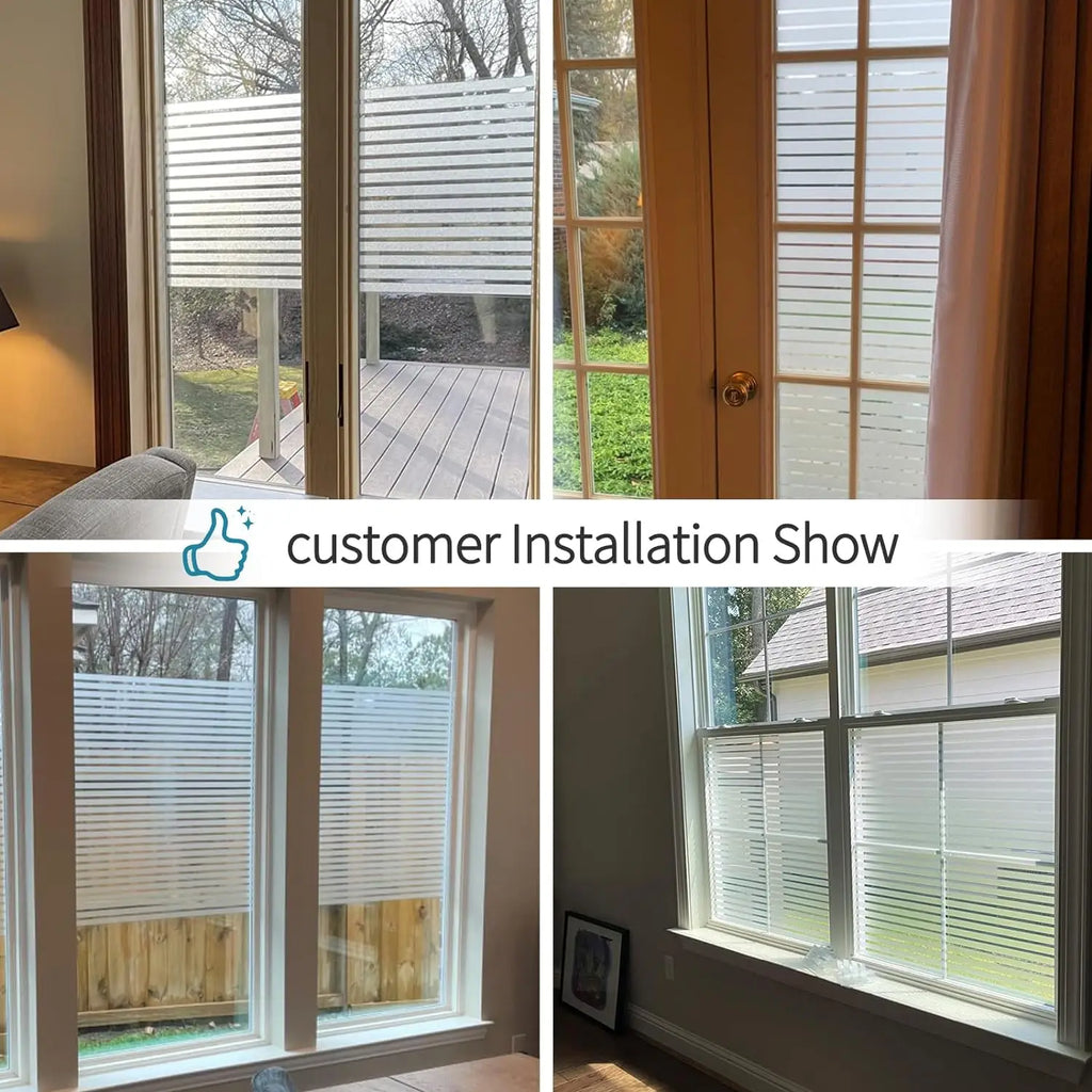 Frosted Window Film Privacy Window Sticker Non Adhesive Window Vinyl Film Removable Static Cling Window Film UV Protection