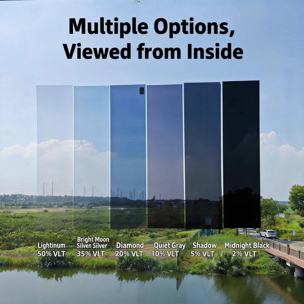 One Way Mirror Window Film Sun Block Heat Control Reflective Privacy for Home Glass Door Anti Peeping UV Protection