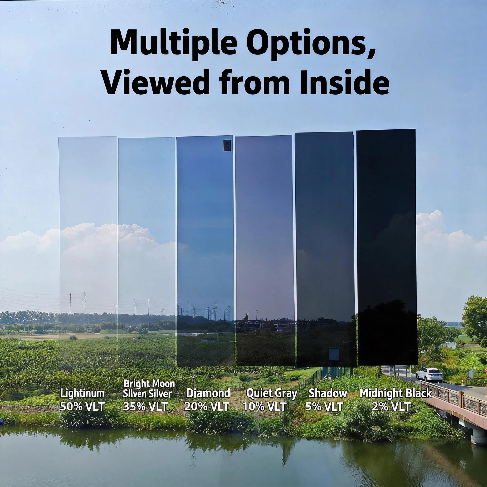 One Way Mirror Window Film Sun Block Heat Control Reflective Privacy for Home Glass Door Anti Peeping UV Protection