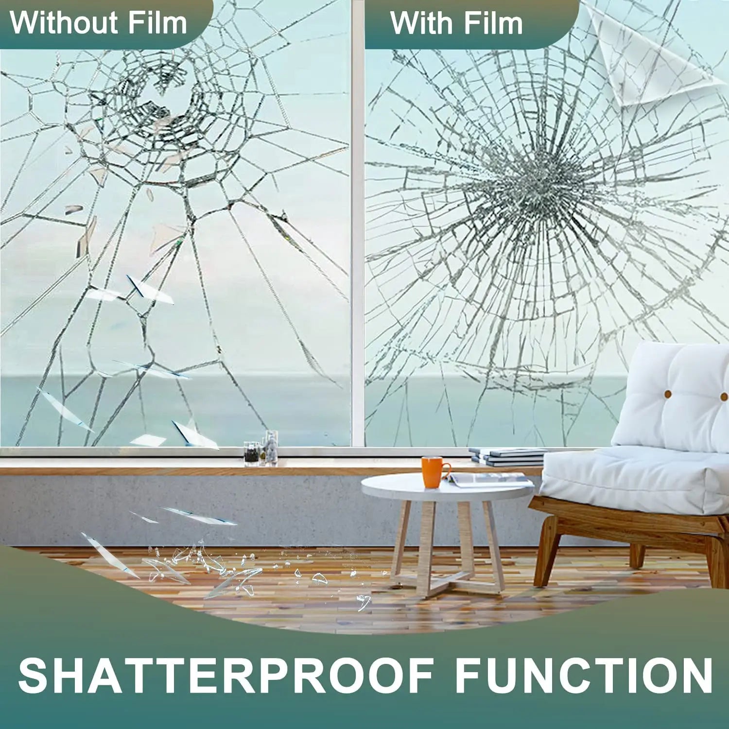 2/3/5m Clear Security and Safety Window Film Shatterproof for Glass Windows Anti Shatter Tempered Home